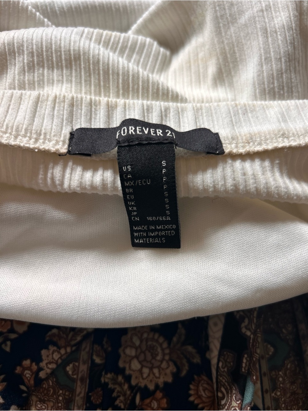 Forever 21 Off-White Ribbed Maxi Skirt